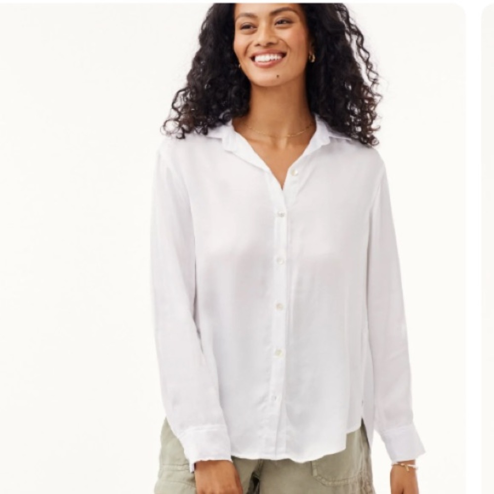 Bella Dahl White Relaxed Button Down Shirt NWT⭐️